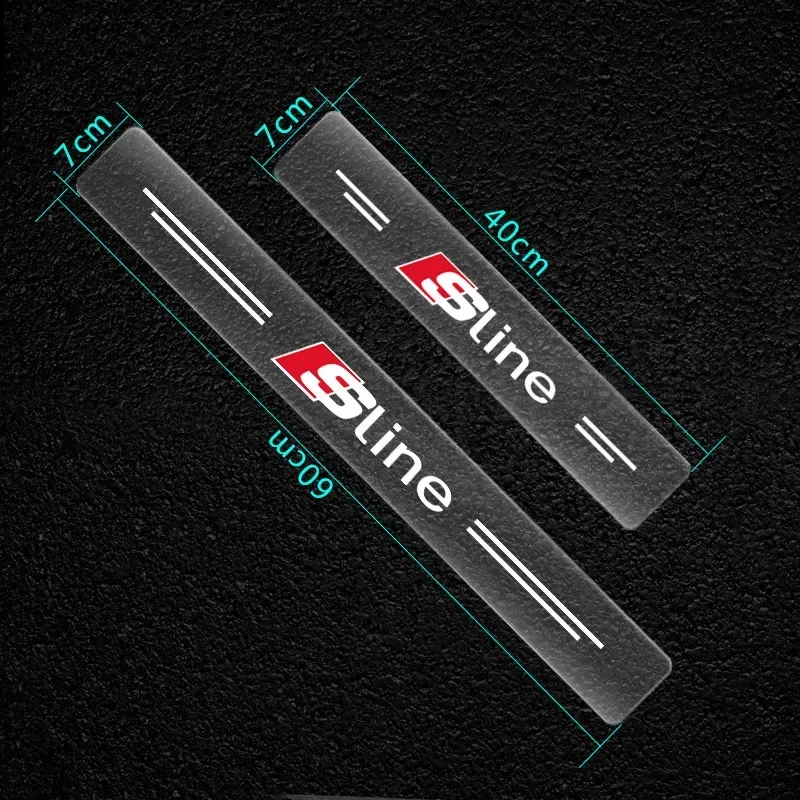 4pc Car threshold waterproof sticker transparent accessories For Audi Sline 8P 8V 8L C6 C5 C7 4F A5 A6 A7 A8 TT Q7 B7 B8 Quattro