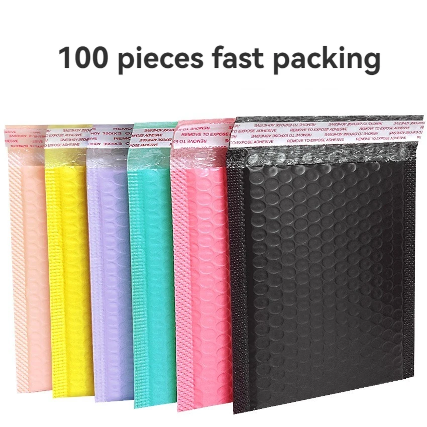 100 PCS/Lot Black Foam Bags Self Envelope Seal Padded Mailers Shipping with Bubble Envelopes Mailing Packages Bag