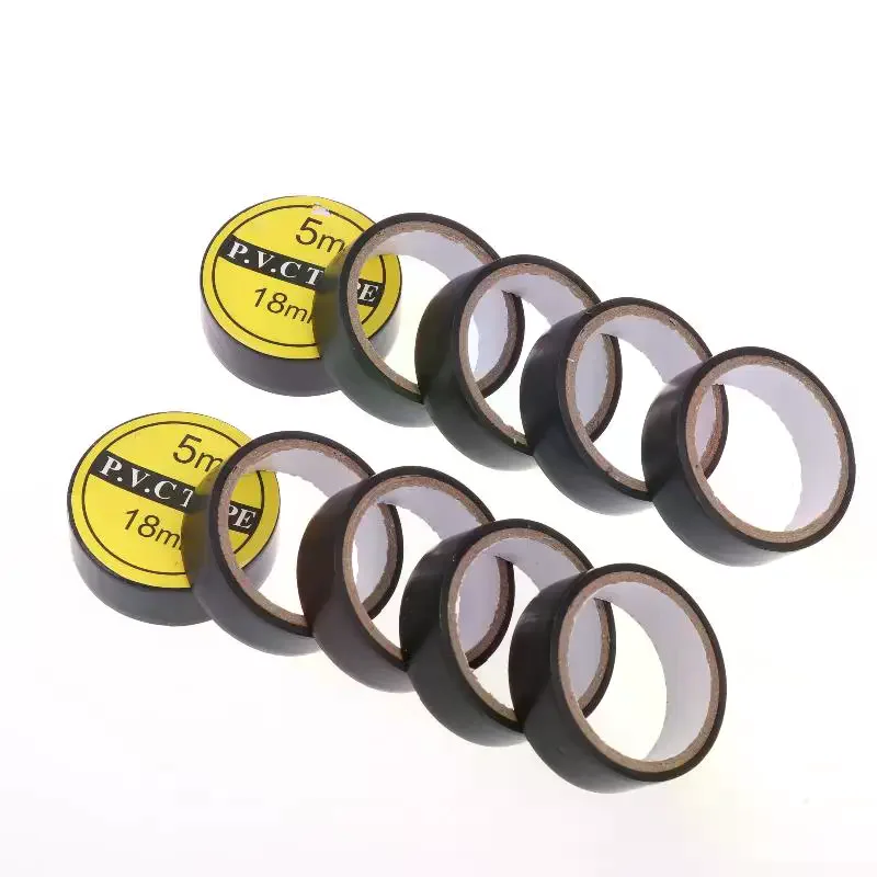 10 قطع من الشريط الكهربائي المطاطي الأسود عالي الحرارة - لاصق عازل مرن متين للاستخدام الصناعي والمنزل والميكانيكي