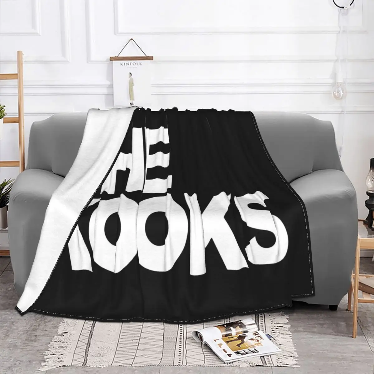 The Kooks Band Size M Burgundy Retro Middle Aged Design Simple 3D Popular Style Steampunk Spring Steampunk Throw Blanket