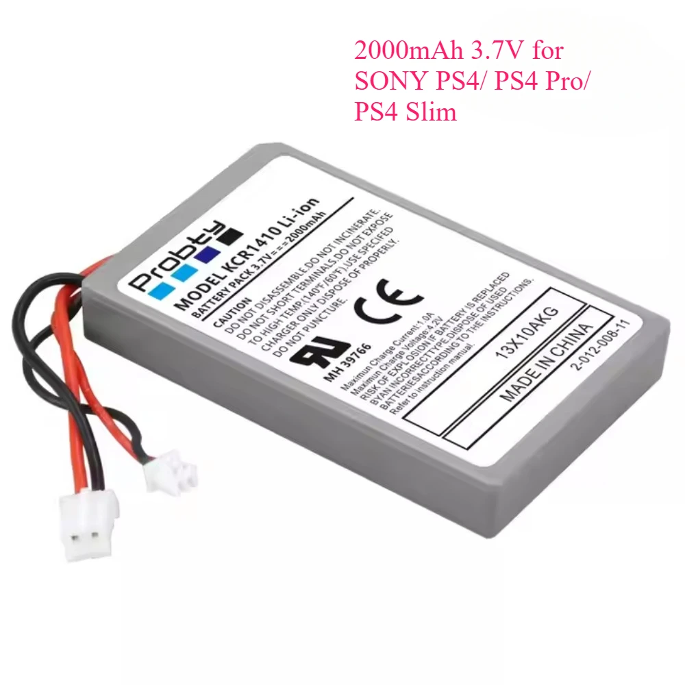2000mAh para SONY PS4/PS4 Pro Slim LIP1522 y KCR1410 Dualshock 4 V1 V2 controlador inalámbrico Playstation GamePad reemplazar la batería