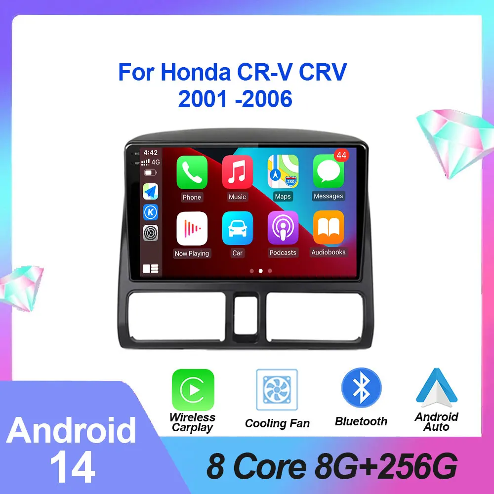 

Android 14 DSP For Honda CR-V CRV 2001 2002 2003 2004 2005 2006 GPS Navigation Car Radio Multimedia Player Autoradio Stereo