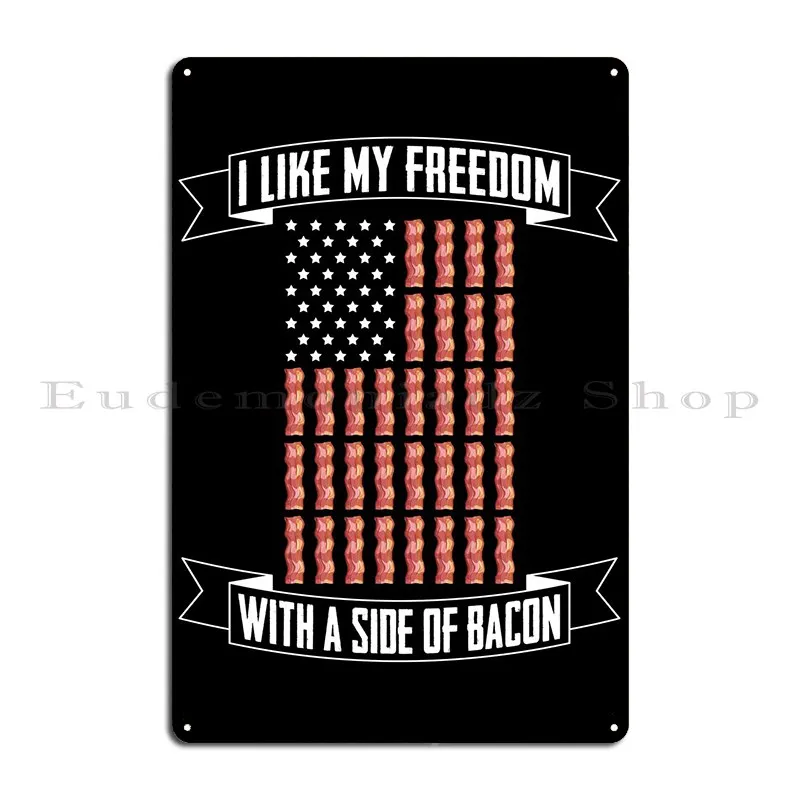 Bacon Pork Metal Sign Pub Mural Wall Decor Wall Decor Print Garage Tin Sign Poster