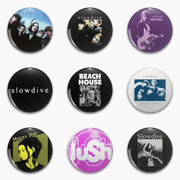 Slowdive Poster Slow Mbv Bilinda Logo Beach House In Soft Button Pin Customizable Gift Lover Jewelry Collar Hat Brooch Fashion