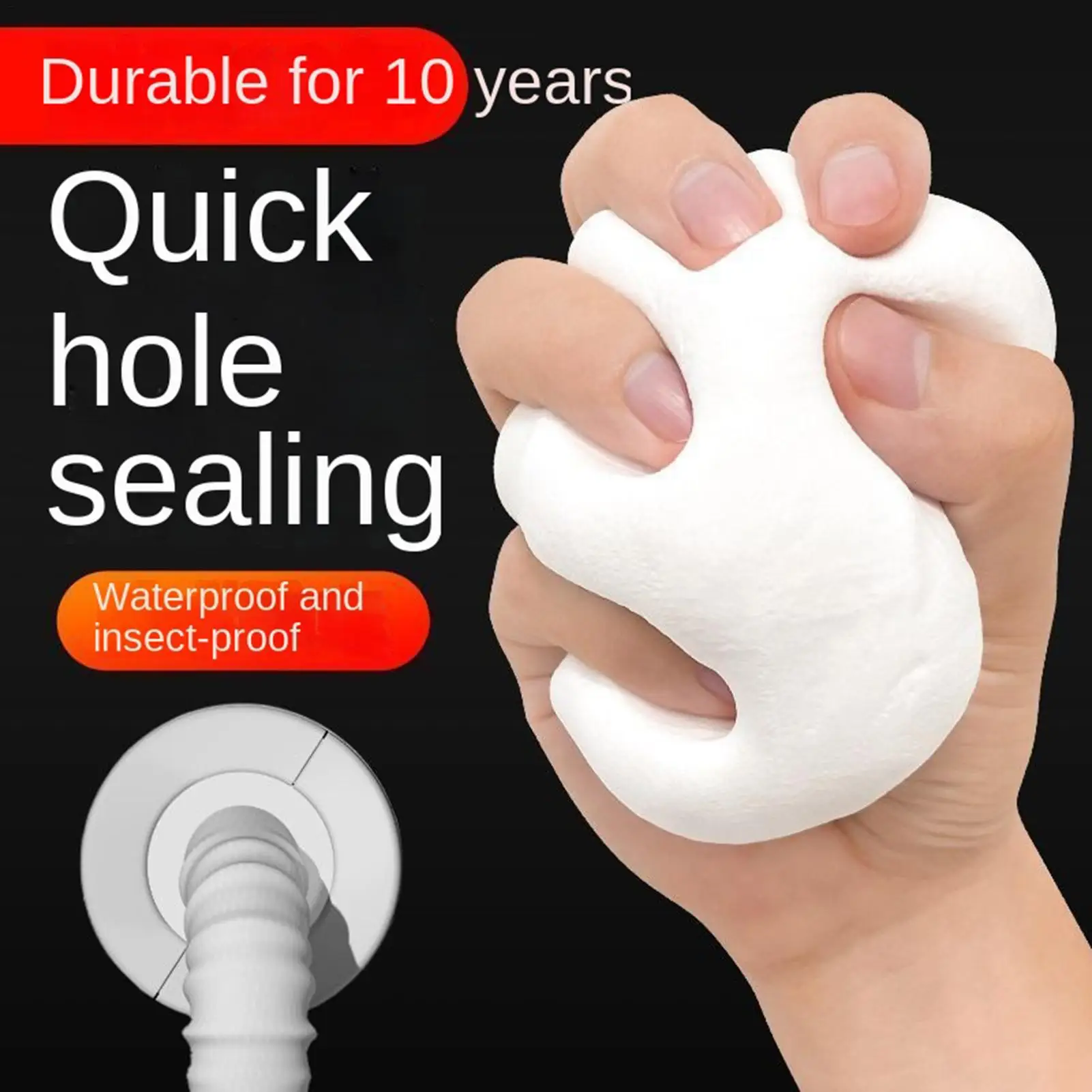 Wall Hole Sealing Mud Waterproof, Quick Mending Putty Filler, Multi-purpose Sealant Clay for Pipe, AC Plumber Repair