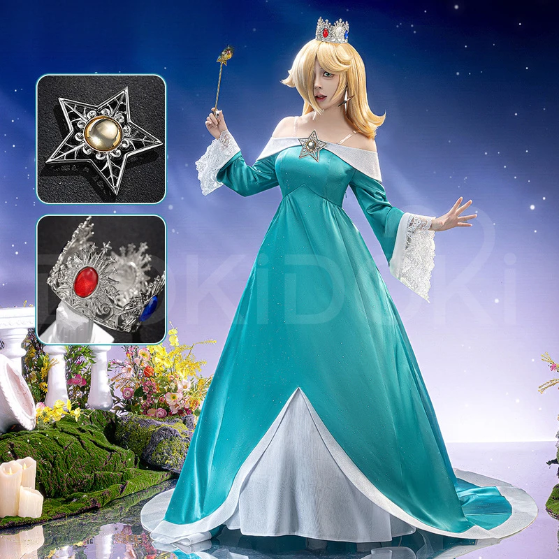 

HCos Rosalina Women Princess Cosplay Costume Princess Dress For Hallowmas Christmas Role Play Women