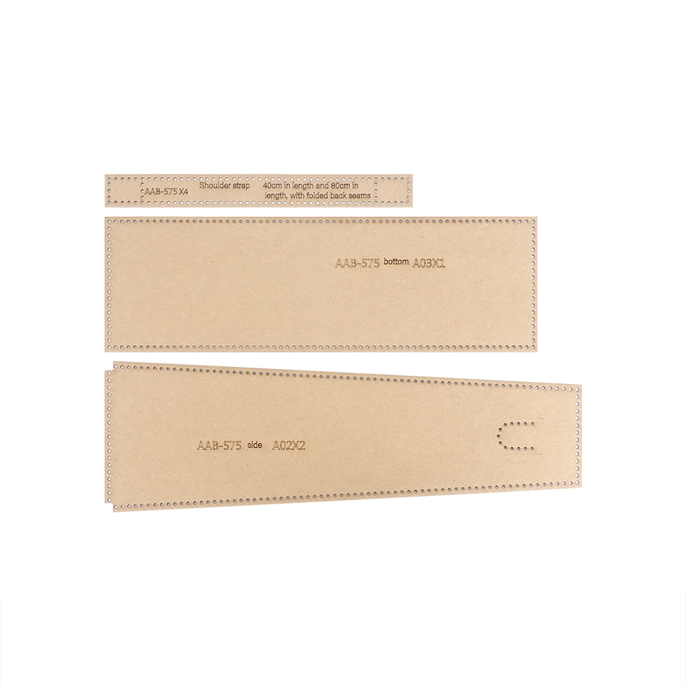 1 Set Large-Capacity Single-Shoulder Bag, Wallet - Kraft Paper Template, DIY Leather Handmade Crafts-Sewing Template with Holes view 4
