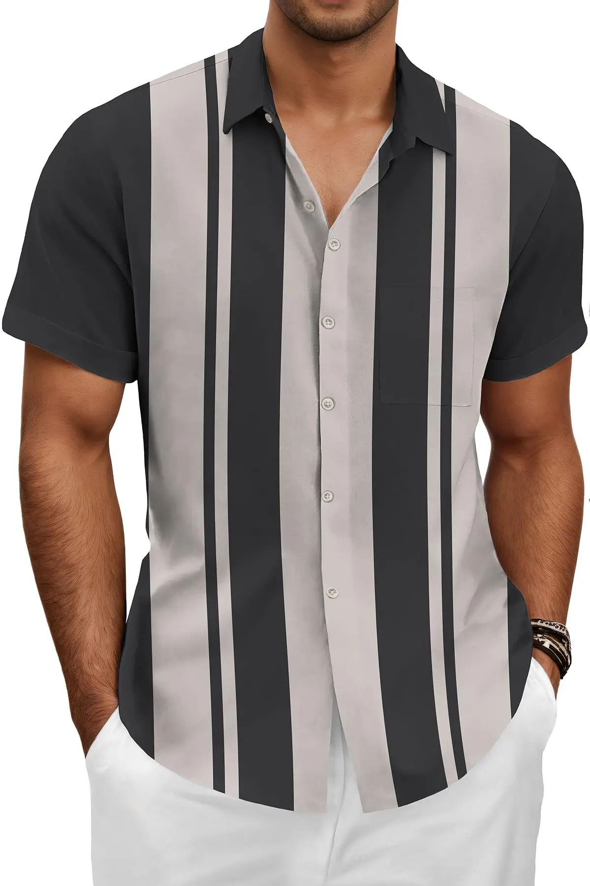 

Гавайская рубашка для мужчин: пляжная летняя мужская рубашка на пуговицах с коротким рукавом, повседневная одежда для тропического отдыха