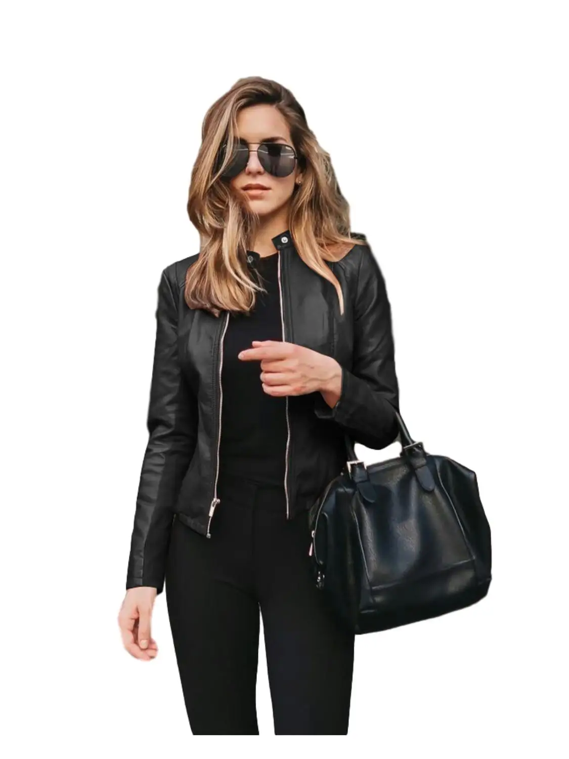 2023 Suit jacket donna Bike Coat PU Leather Outwear Zipper Outfit primavera autunno WomeFashion Short Thin Female Jacket