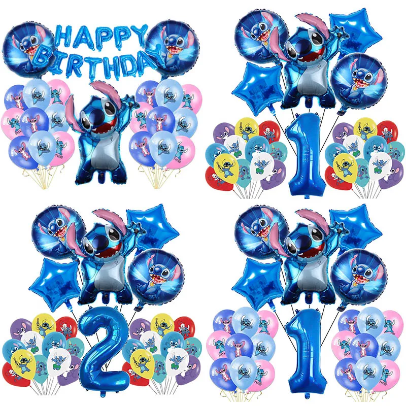 Disney Lilo & Stitch Balloons Set Birthday Party Decoration Cartoon Little Monster Kid's Toy Gift Baby Shower Party Supplies