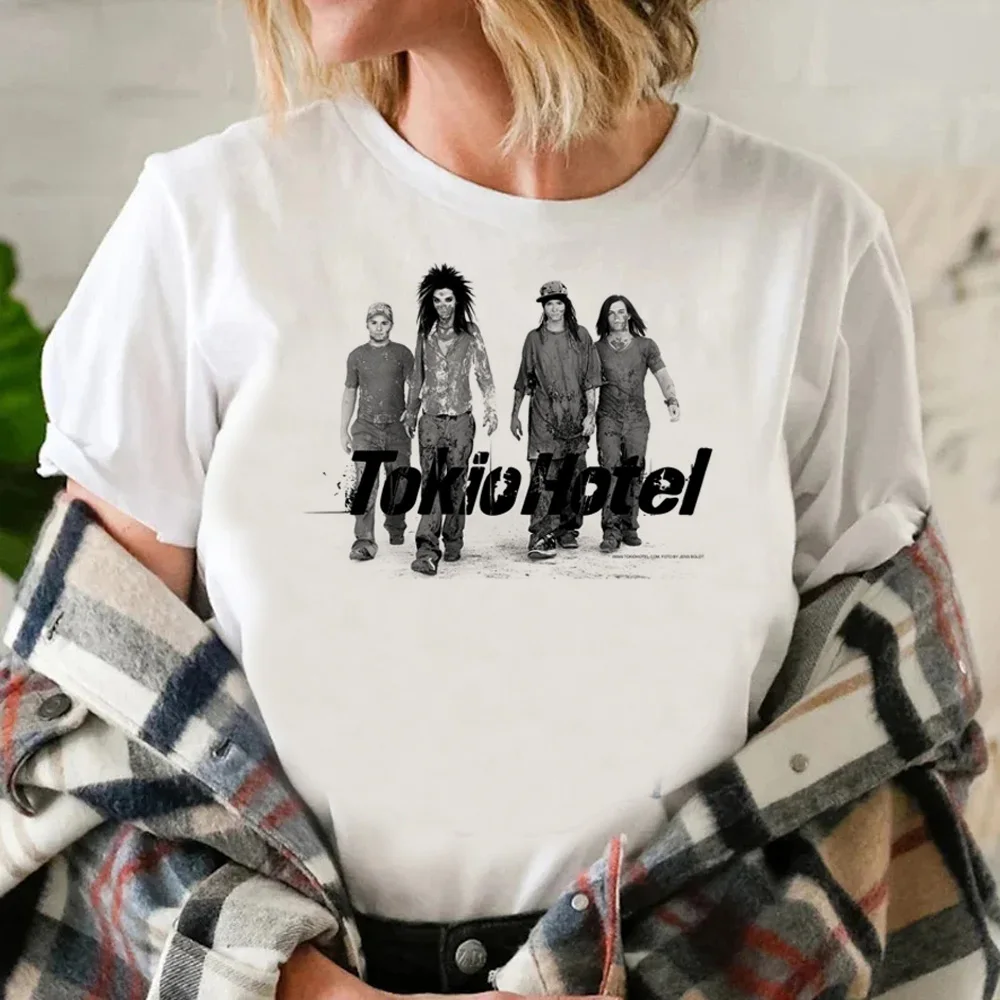 

Tokio Hotel top women funny Japanese Y2K t shirt female Japanese clothing