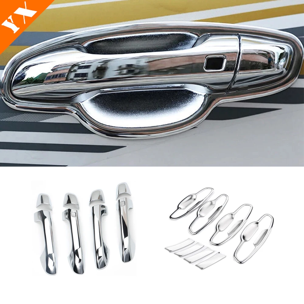 

Chrome Look Trim Car Door Knob Protector Door Handle Frame Sticker Cover Garnish For Kia Sportage 4 QL Accessories 2016-2020