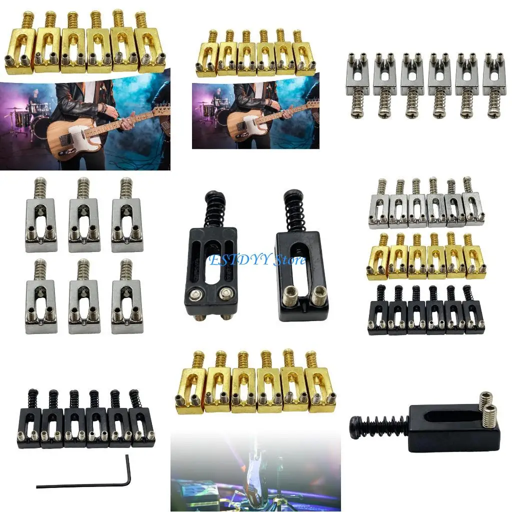 

G6DE Accuracy Adjusting Electric Guitar Bridge String Pad Tailpiece Metal Mixture