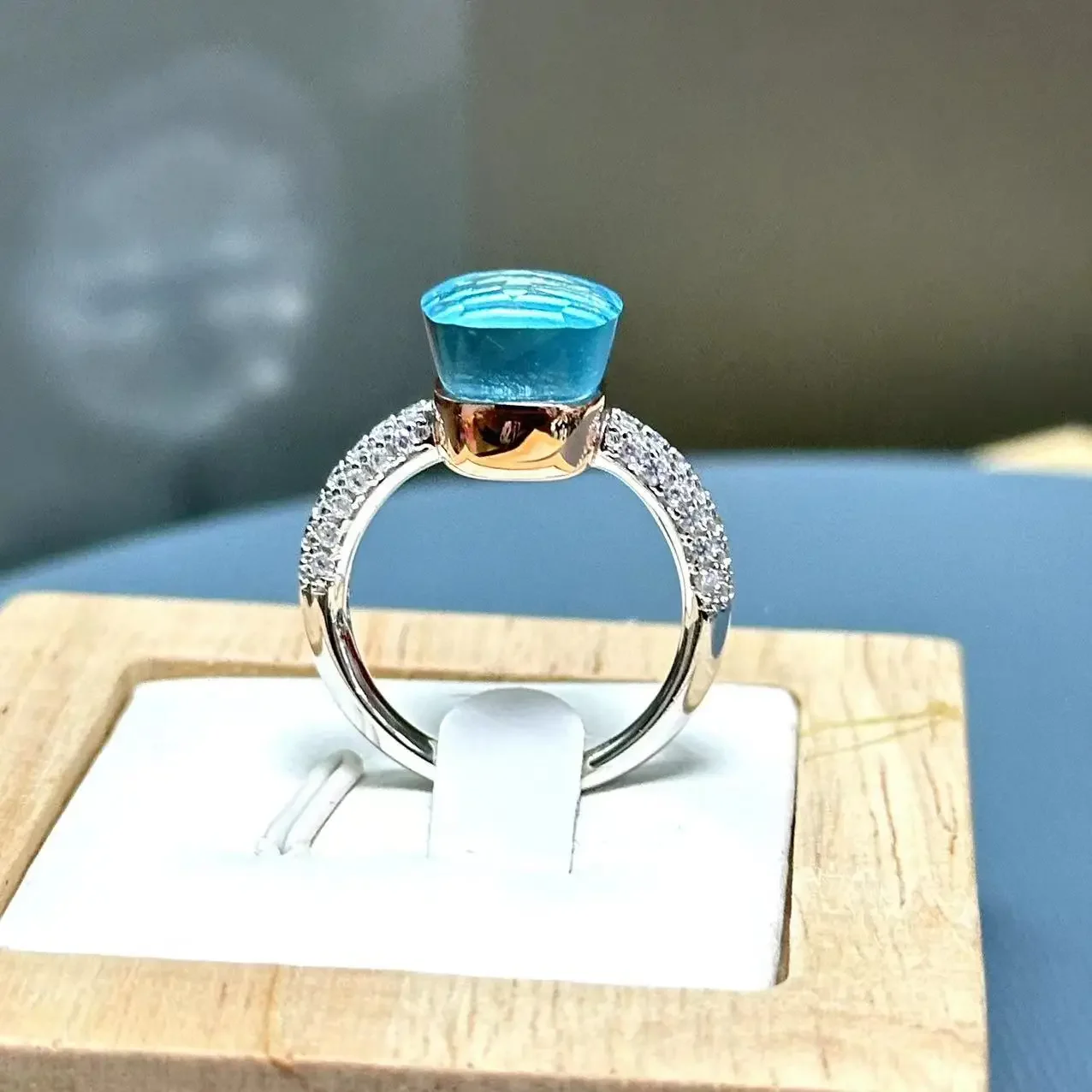 10.6 مللي متر S925 خاتم الفضة ارتفع الذهب معدن 32 ألوان الحلوى نمط الزركون كريستال خاتم للنساء غرامة مجوهرات حفلة هدية خاتم عصري #4