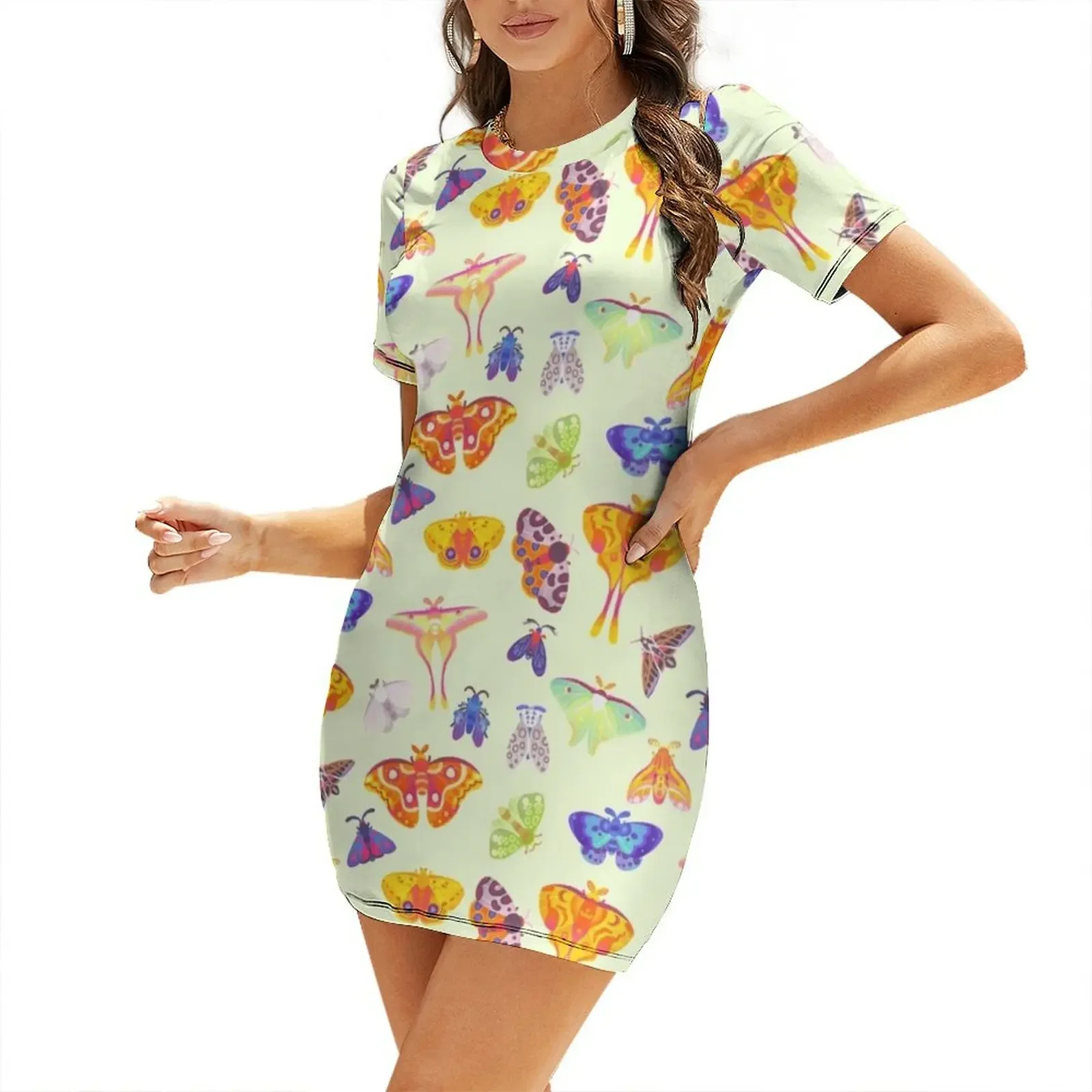 

Moth - pastel Short-Sleeved Dress beach outfits for women dress prom dresses 2025 womans clothing Dress