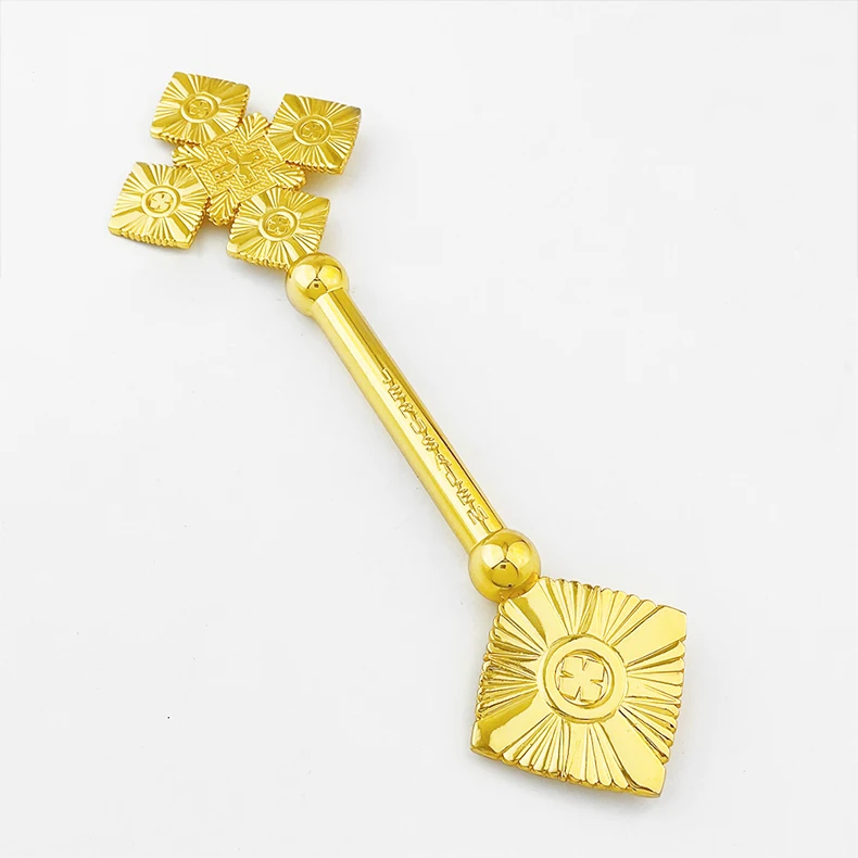 HTISOK Jerusalem Segenskreuz Jesus Kreuz Das Orthodoxe Kreuz Handkreuz Goldbeschichtung Direktverkauf Hohe Qualität – Detail 2