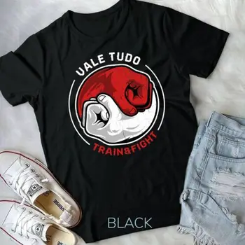 Dövüş sanatı Vale Tudo gömlek Retro tren mücadele Yin Yang yumruk Unisex T-shirt