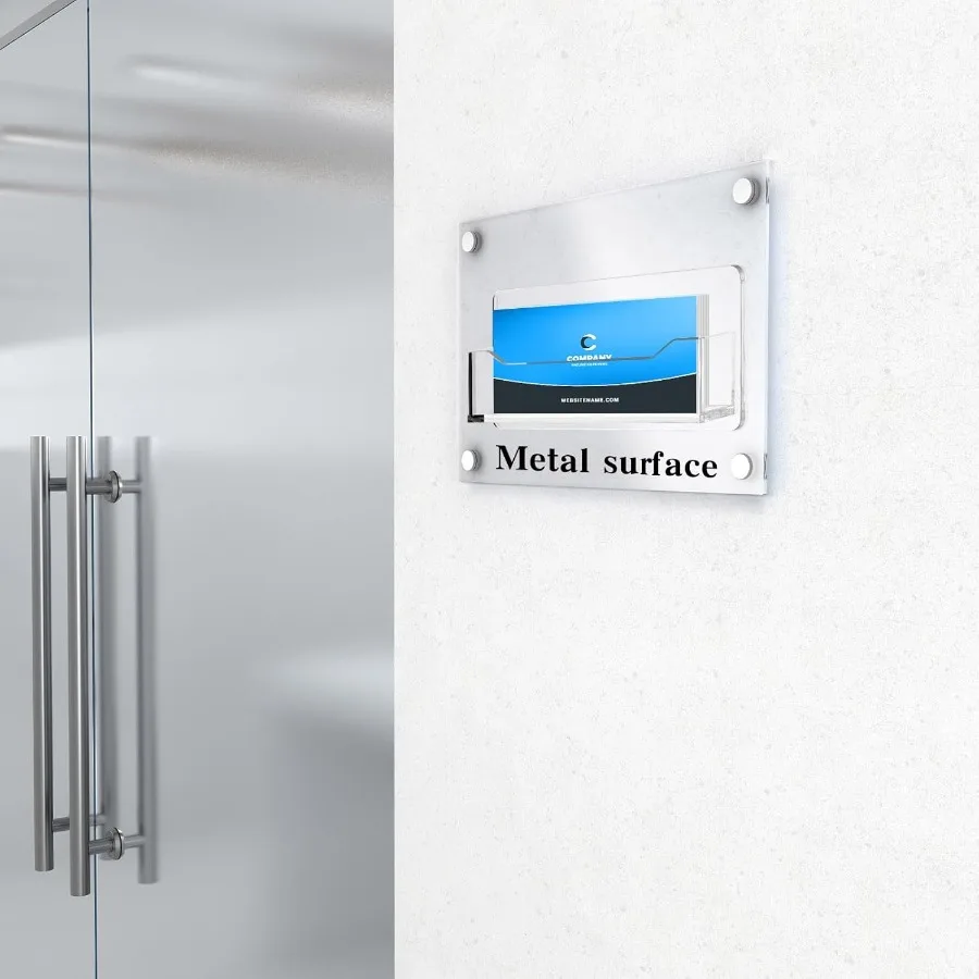 2개 아크릴 자석 명함 홀더 투명 플라스틱 명함 디스플레이 스탠드 가정 사무실 소매점 판매 부스용