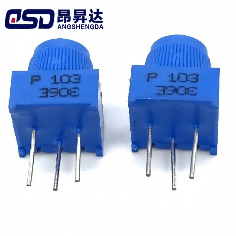 5PCS 3386P 10K 1k 2k 5k 10k 20k 50K 100K 200K 500K 1M Through Hole Trimmer Potentiometer Cermet Turn Top Adjustment