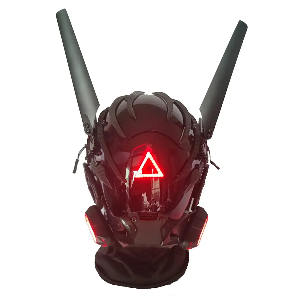 Маска для косплея JAUPTO в стиле панк для мужчин и женщин, красная треугольная искусственная маска для косплея на Хэллоуин, подходящие аксессуары для музыкального фестиваля