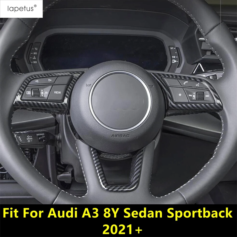 

Carbon Fiber Steering Wheel Button Frame Sticker Cover Trim For Audi A3 8Y Sedan Sportback 2021 - 2024 ABS Accessories Interior