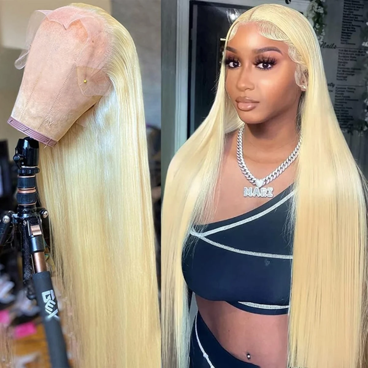 

613 Blonde Straight Wigs Human Hair 13x4 HD Transparent Frontal Lace Wigs 13x6 Lace Front Wigs Colored For Women 38 42 Inches