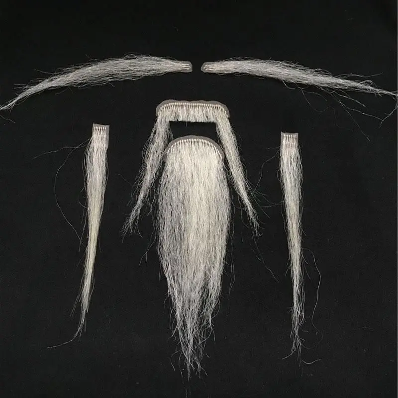 Comical Old Man Facial Wig Fake Beard Simulation Performance Props Opera White Natural Looking Funny Role Costume Accessory