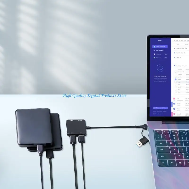 U2JE USB C Hubs Adapter met 3 USB3.0 + 1 Type C voor gegevensoverdracht en opladen