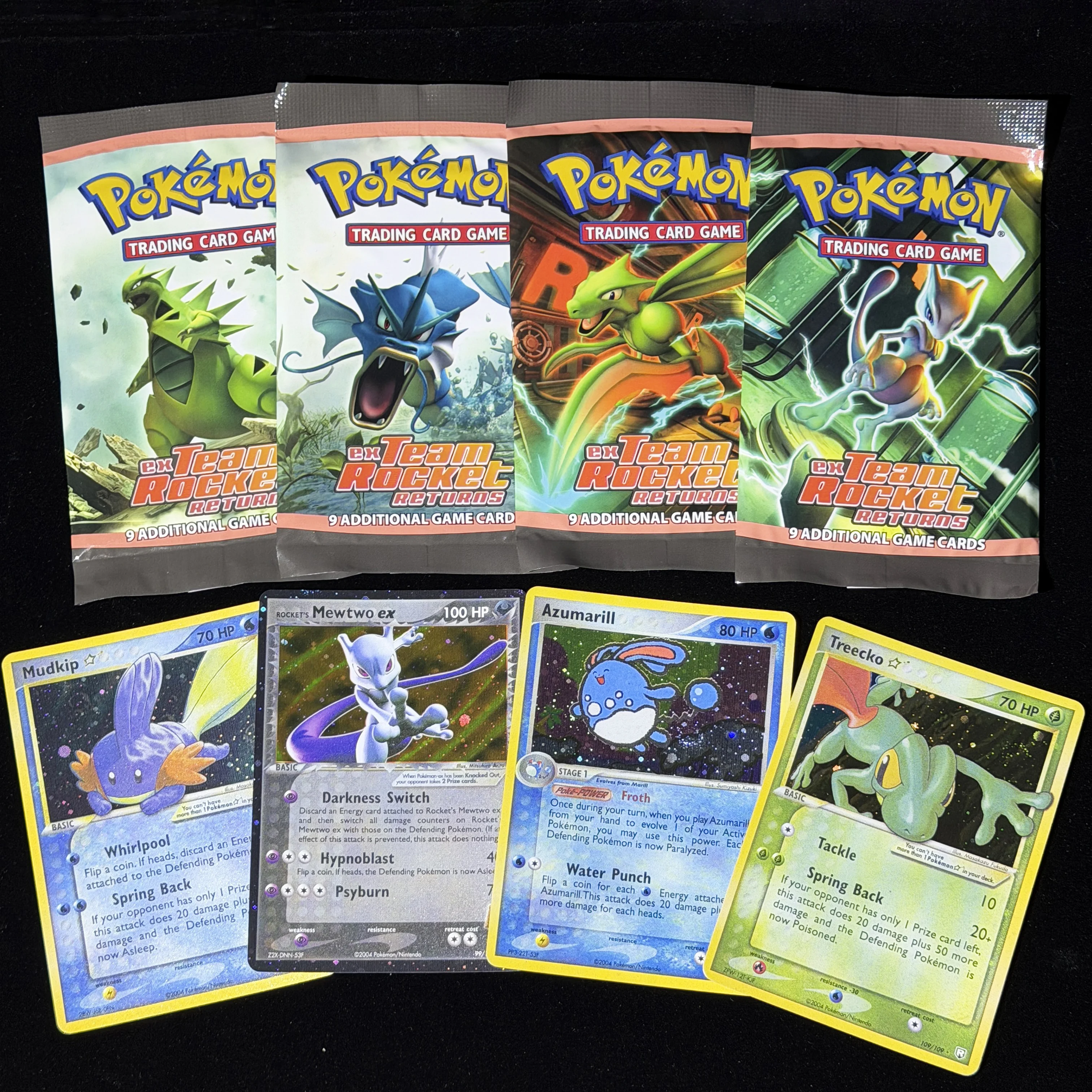 

PTCG EX Team Rocket Returns 2004 Booster Pack Vintage 9pcs/pack TCG Mewtwo art pack Classic Proxy Cards