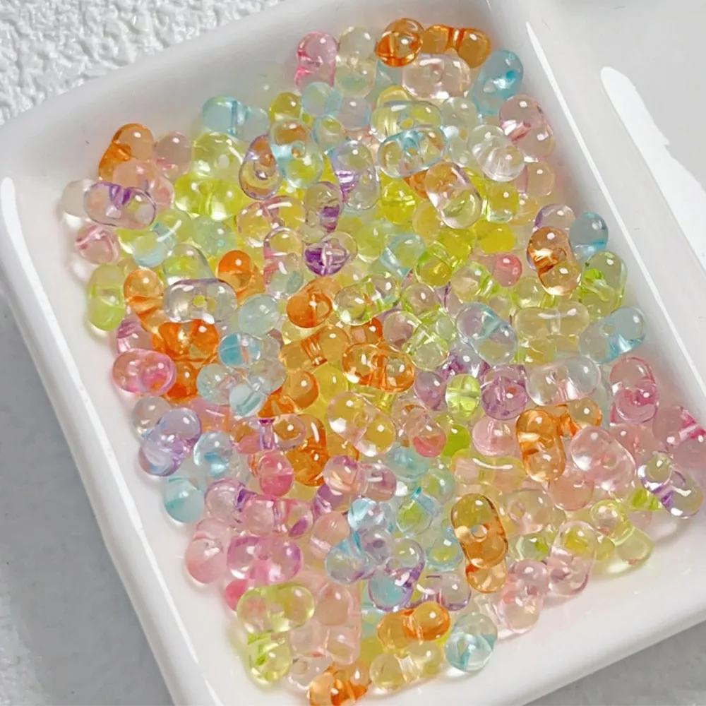 20g 4x8mm Acrylic Peanut Spacer Seed Beads Transparent Color Loose Beaded For Jewelry Making DIY Necklace Earrings Accessories