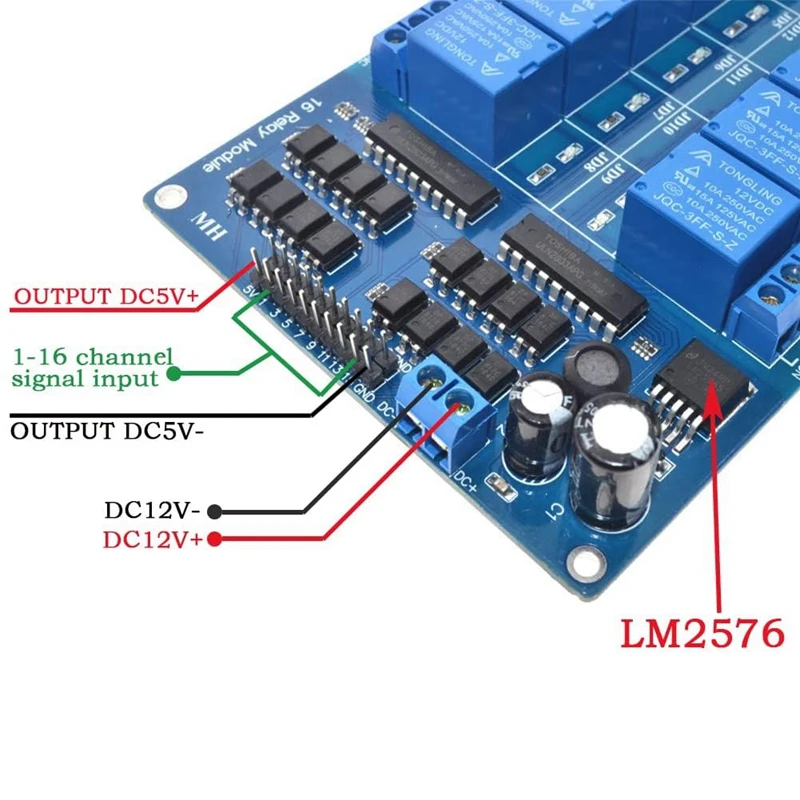 Imagem -02 - Placa de Expansão do Módulo de Relé com Optoacoplador Baixo Nível Gatilho Raspberry pi 16 Canais 12v