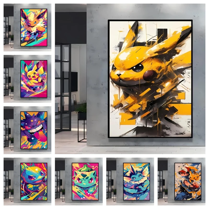 

Classic Anime Pokemon Themed Pikachu Decorative Painting The Picture Is Clear and Vivid Create An Exclusive Anime Atmosphere