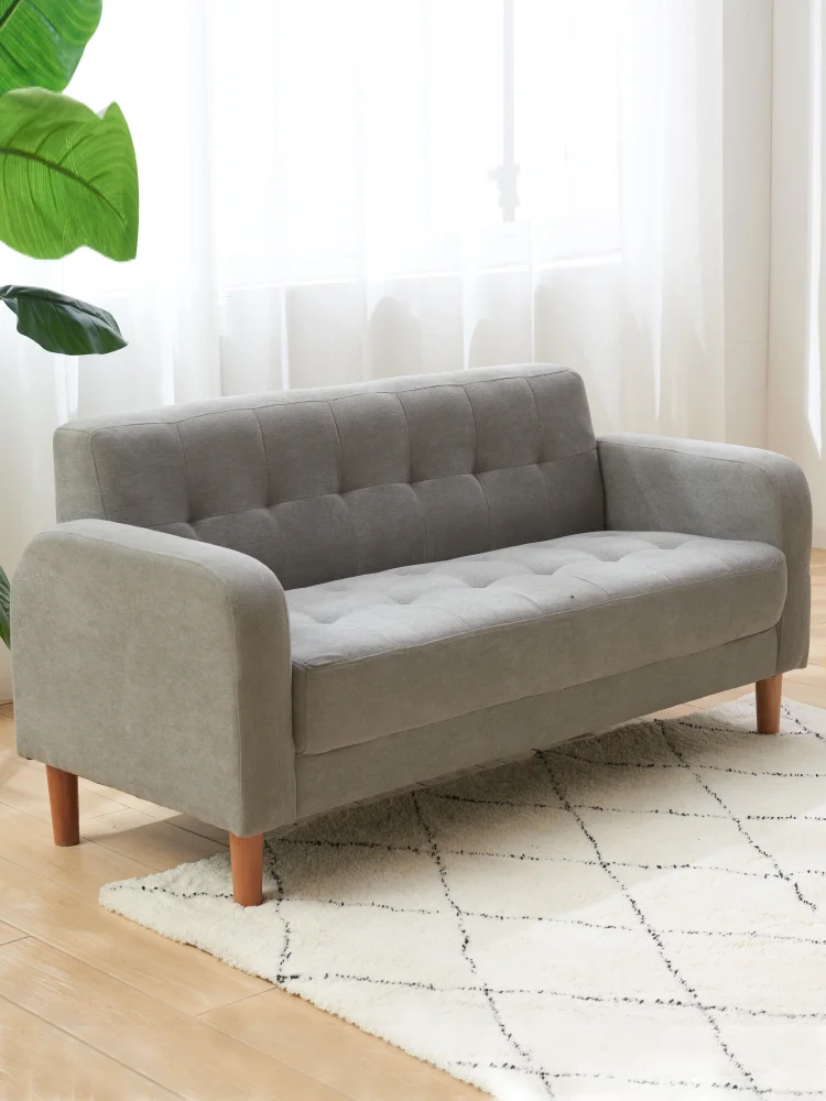 

Nordic fabric double sofa small apartment Internet celebrity modern simple rental room with small living room apartment bedroom