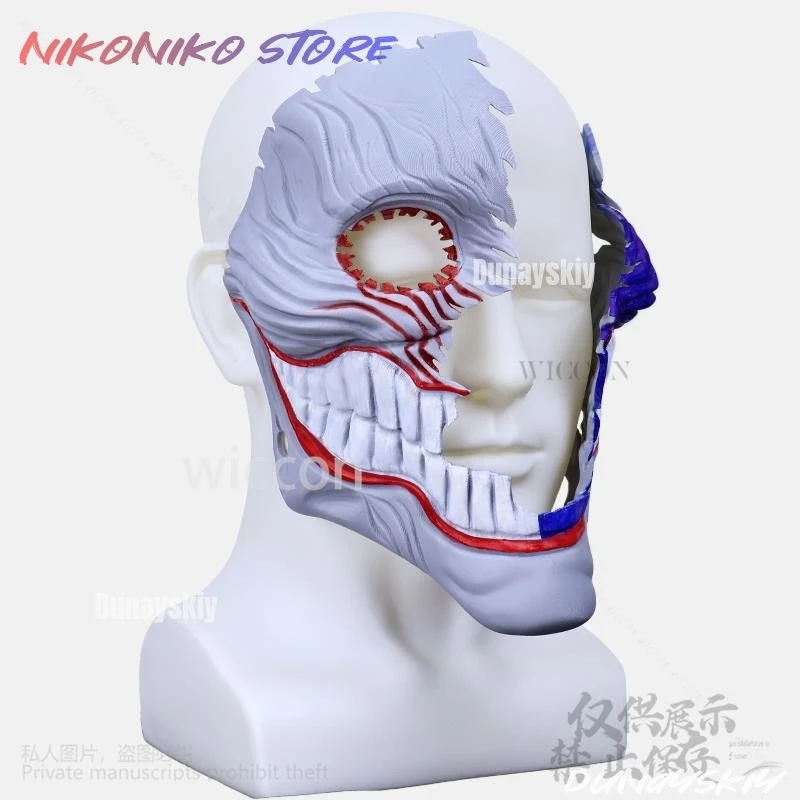 أنيمي Dandadan Aira Shiratori تأثيري ثلاثية الأبعاد قناع نصف أقنعة الوجه خوذة الإرهاب الرعب هالوين الدعامة كوس