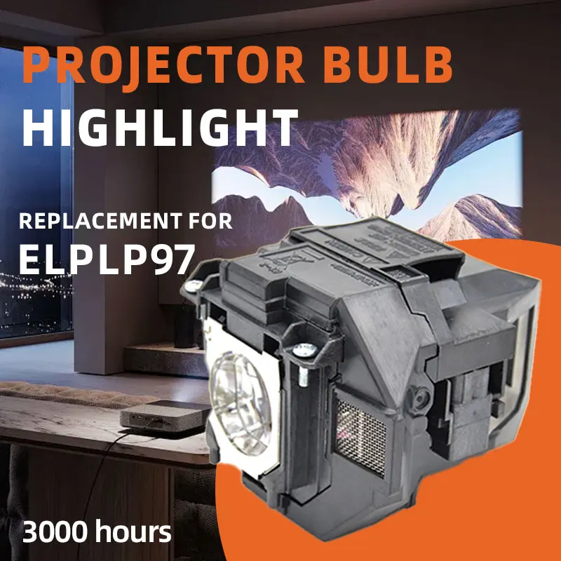 Lámpara de Repuesto para Proyector Epson V13H010L97 ELPLP97 con Módulo para Epson EB-U50 EB-W05 EB-X49 EH-TW5700 EH-TW5400 EH-TW750 9895