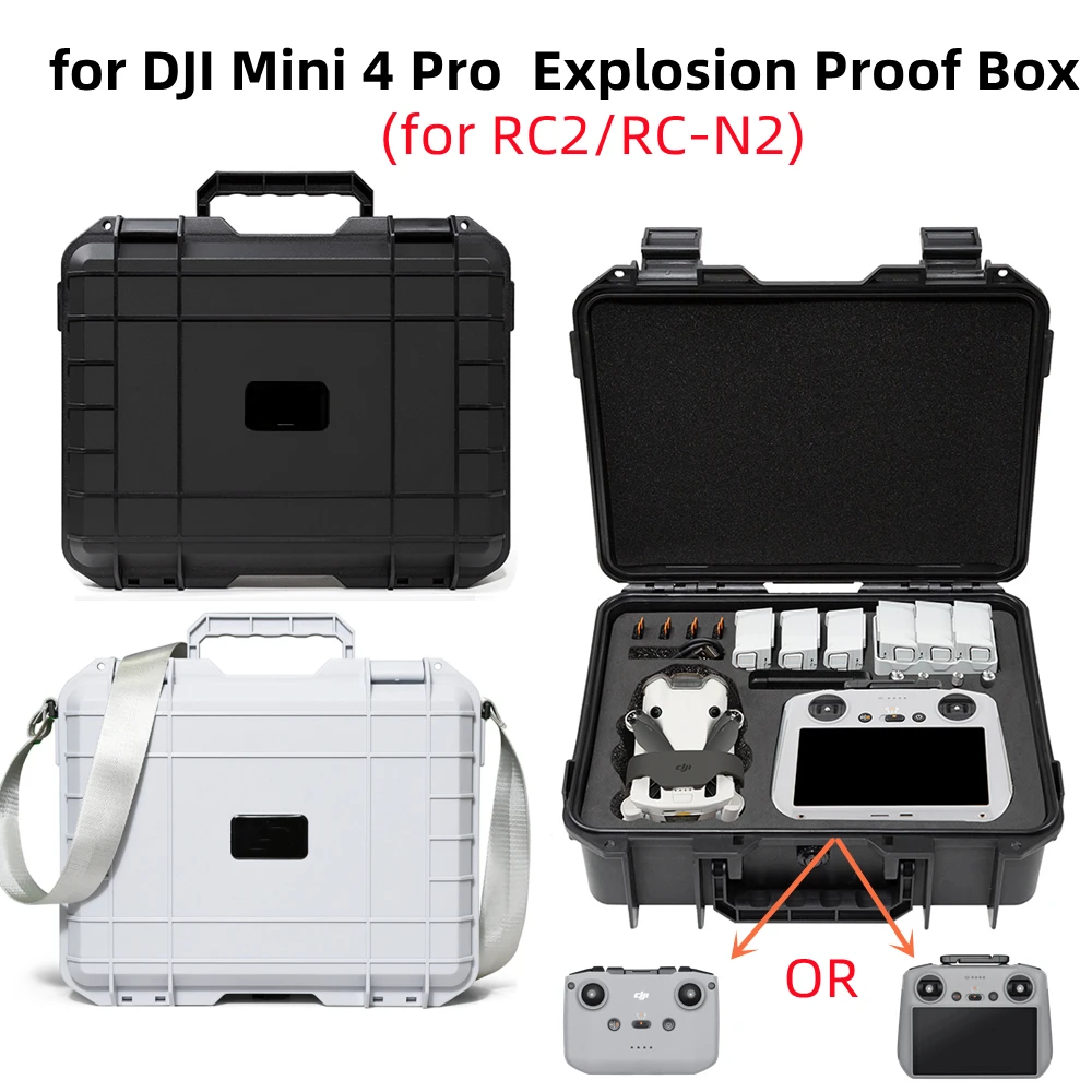 Drone Case for DJI Mini 4 Pro Explosion Proof Box Safety Case Storage Bag Anti Drop Protection Box Outdoor Large Capacity Box