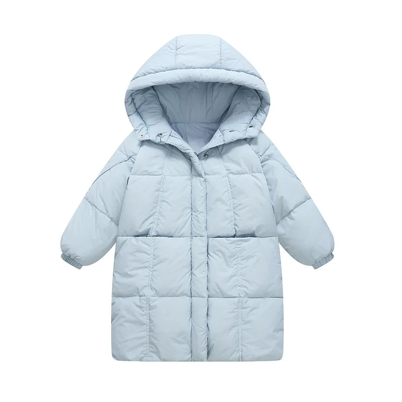 2026 new children\'s letter printed down jacket boys\' and girls\' medium and long cotton jacket baby wash free thickened warm jack