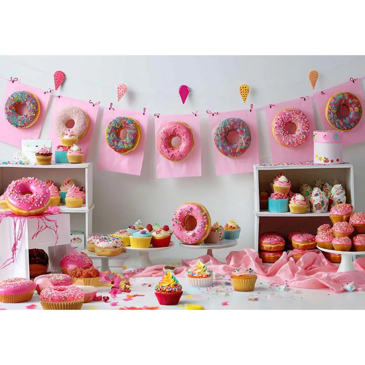 Allenjoy Donut Sprinkles Sweet Backdrop