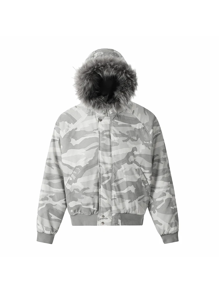 

Куртка TR BRUSHSHIFT в американском стиле, камуфляжная, свободного кроя, теплая, из плотного хлопка, с меховым воротником, молодежная модная зимняя верхняя одежда