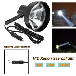 High-power HID Xenon Lamp Spotlight 7inch 35W Handheld Hunting Search Light Flashlight Super Brightness LED Searchlight for Boat