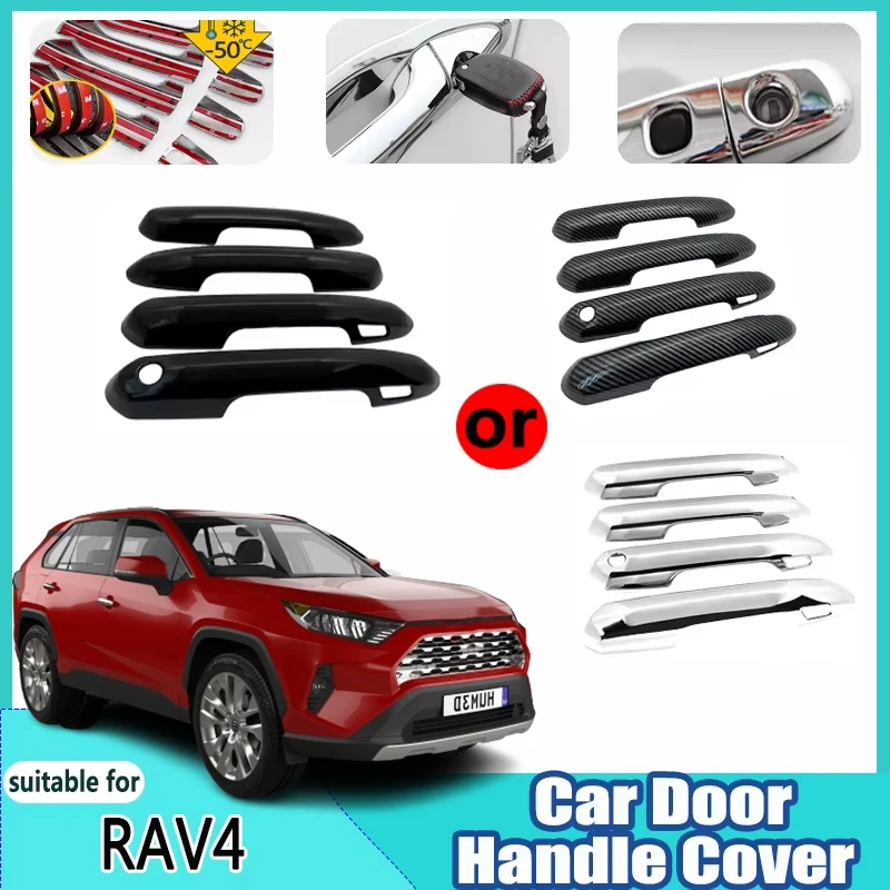 

For Toyota RAV4 Wildlander Across 2018~2024 2019 2020 2021 XA50 Anti-Scratch Grip Automobile Door Outside Handle Car Accessories