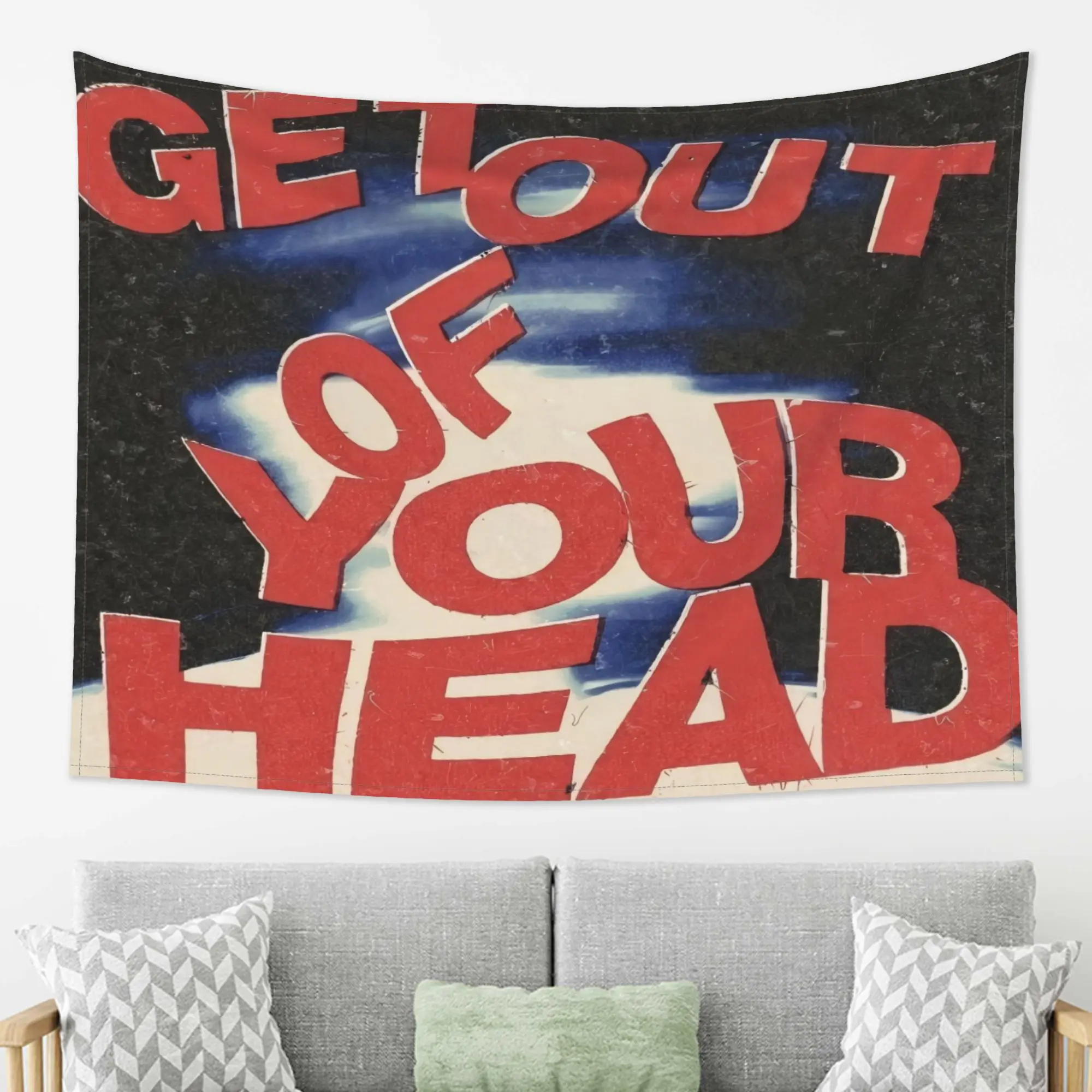 VIKAMA Retro Vintage Vintage Slogan Tapestry American Living Room Atmosphere Decoration Back Room Decoration Home Decoration