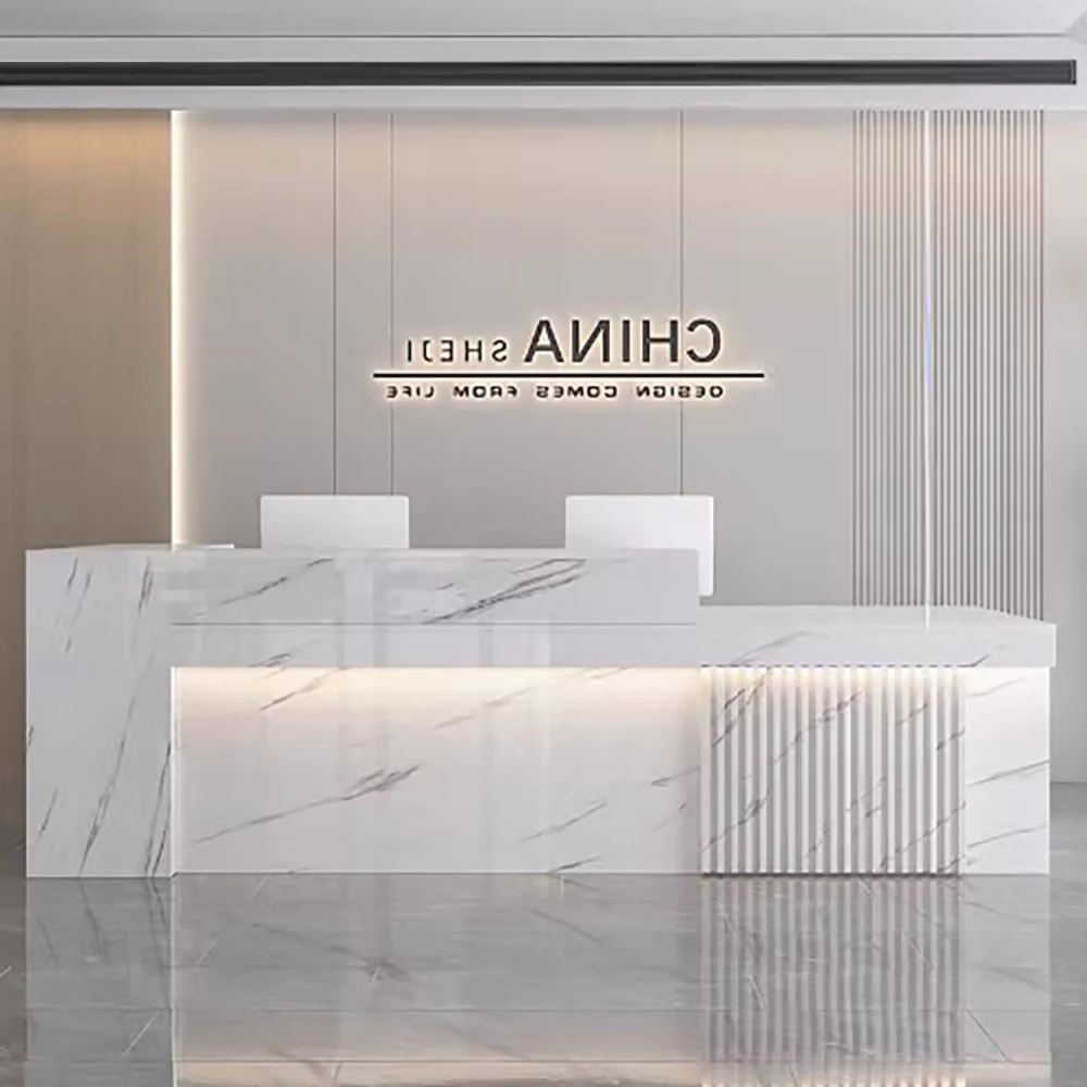 

Z Trendy Esthetics Reception Desk Nordic Unique Simple Luxury Reception Desk Modern European Comptoir Commercial FurnitureZ