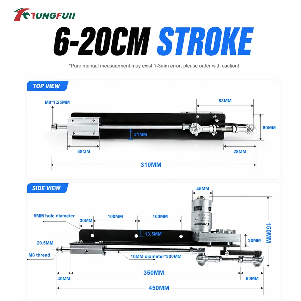 24V Linear Reciprocating Actuator Kit Variable Speed Linear Motor Flexible Stroke DIY Household Linear Motion Equipment