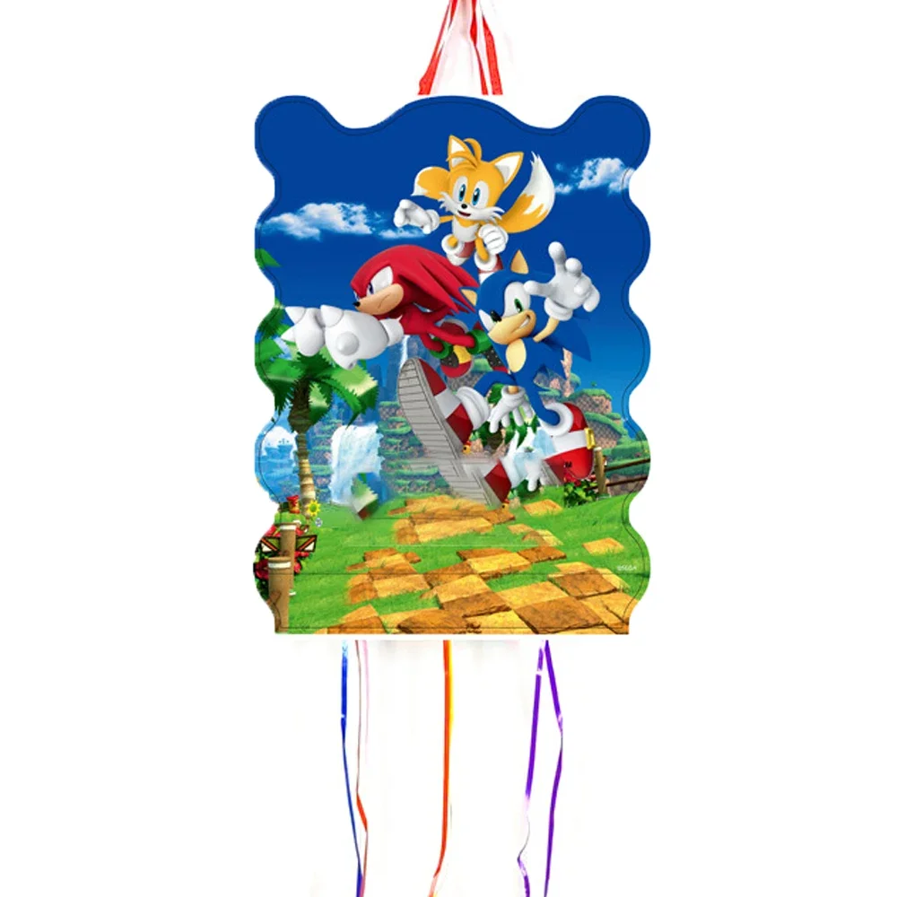 1pcs/lot Sonic Hedgehog Theme Kids Boys Favors Pinatas Happy Birthday Event Party Decorations DIY Paperboard Pinata