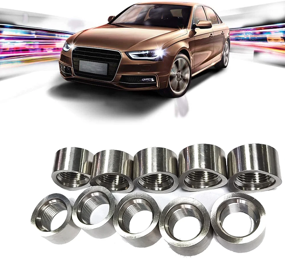 10PCS 스테인레스 스틸 범용 내부 나사 M18x1 5 O2 산소 센서 곡선형 번지 내구성 대부분의 차량에 적합