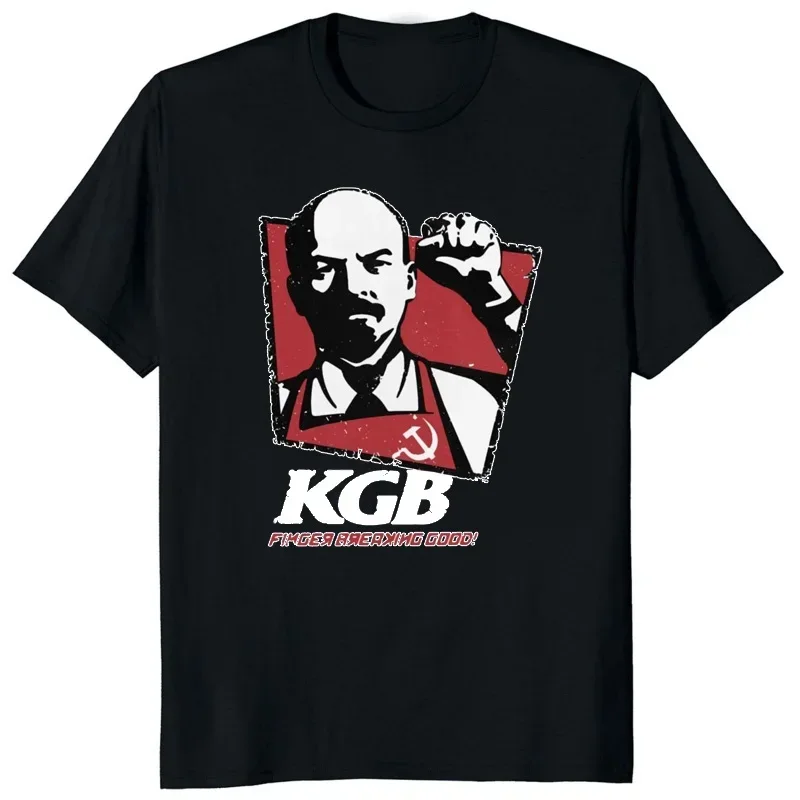 USSR Russia Vintage KGB Vladimir Lenin Cotton T Shirt Short Sleeved Marxism Socialism Tee Casual Streetwear Y2k Tops