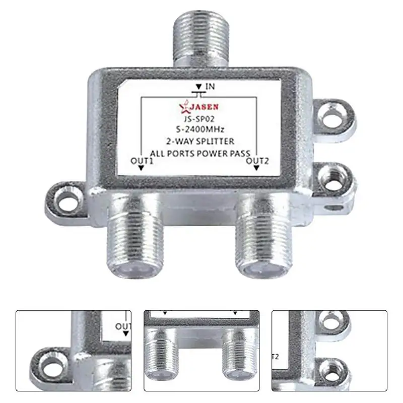 Satellete JSSP02แยก2Way ขั้วต่อที่แยกสายไฟโคแอกซ์แบบดิจิตอลสำหรับ satvcatv combiners สลับสายเคเบิล (2ทาง)