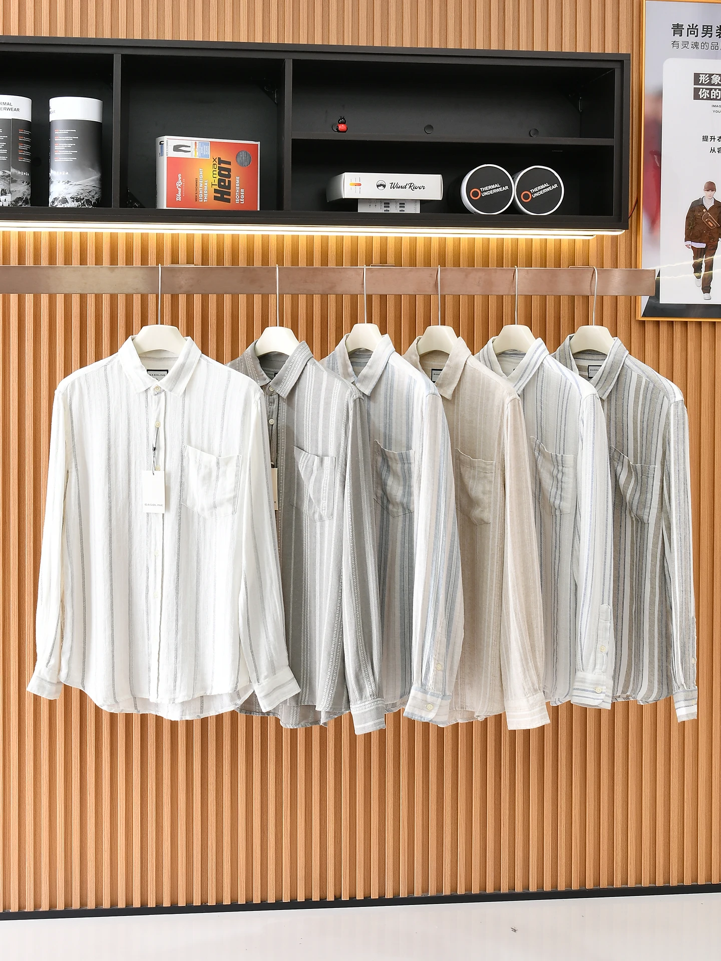 Men's American Retro Striped Long Sleeve Linen Blend Shirt Breathable Moisture Wicking Comfortable Spring Summer Casual Wear