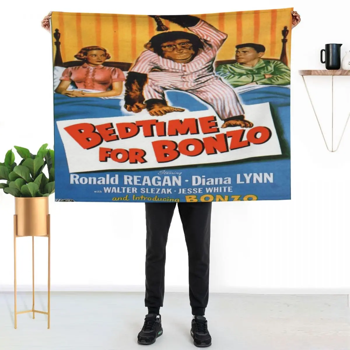 Bedtime for Bozo Movie Poster Throw Blanket Soft Cozy Blanket for Pet Kids Adults